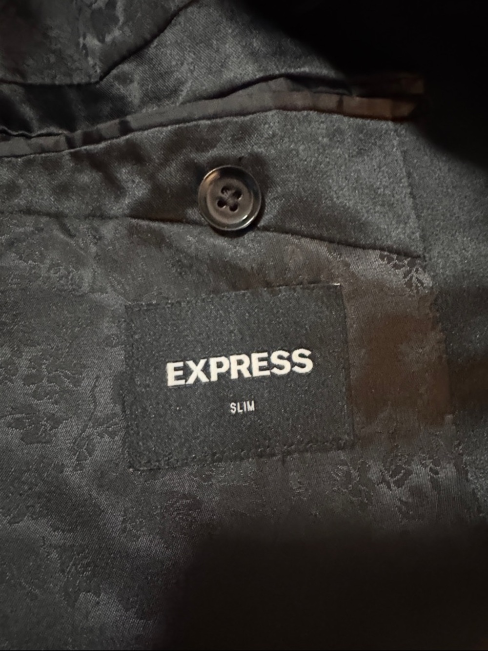 Express Men's Velvet Tuxedo Blazer - Dark Green with Black Satin Lapel - Picture 4 of 7